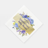 Elegant Paars Floral Gold Baby shower Hartelijk da Servet (Hoek)