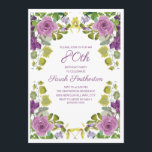 Elegant Paars Floral Green Vines 80th Birthday Kaart<br><div class="desc">Mooie en elegante paarse waterverf florale en groene bladwijnstokken op een roze uitnodiging voor een 80ste verjaardag voor vrouwen. Tekst,  lettertype,  tekengrootte en kleur kunnen volledig worden aangepast.</div>