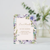 Elegant Paars Floral Greenery Change Address Kaart (Staand voorkant)