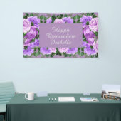 Elegant Paars Floral Happy Quinceañera Spandoek (Beurs)
