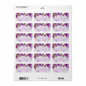 Elegant Paars Floral Monogram Adres Elegant Etiket (Full Sheet)