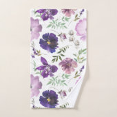 Elegant Paars Floral Pattern Bathroom Towel set Bad Handdoek (Handdoek)