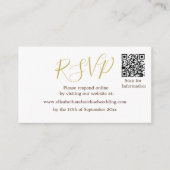 Elegant Paars Floral QR Code Black RSVP Informatiekaartje (Voorkant)