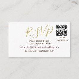 Elegant Paars Floral QR Code Black RSVP Informatiekaartje