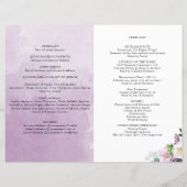 Elegant Paars Floral Quinceañera Welkomstprogramma (Achterkant)
