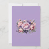 Elegant Paars Floral Rehearsal Dinner Invitation Kaart (Achterkant)