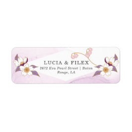 Elegant Paars Floral Return Address Etiket