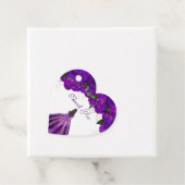 Elegant Paars Floral Roos  Dress Quince Bedankjes Labels (In situ)