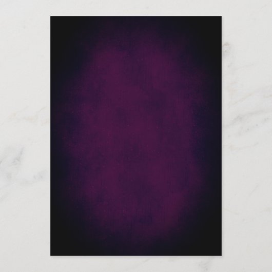 Elegant Paars Floral Rustic Script Wedding Kaart (Achterkant)