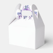 Elegant Paars Floral Rustic Wedding Bedankdoosjes (Achterkant)