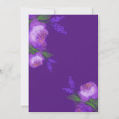 Elegant Paars Floral Script Weddenschap Save The Date (Achterkant)