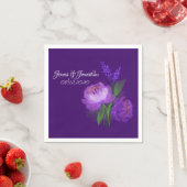 Elegant Paars Floral Script Weddenschap Servet (Insitu)