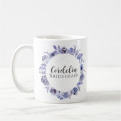 Elegant Paars Floral - Speciaal gepersonaliseerde Koffiemok (Links)