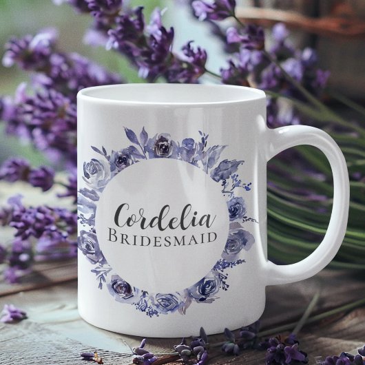 Elegant Paars Floral - Speciaal gepersonaliseerde Koffiemok