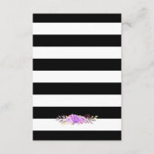 Elegant Paars Floral Stripes Weddenschap Informatiekaartje (Achterkant)