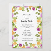 Elegant Paars Floral Vrijgezellenfeest Kaart (Voorkant)