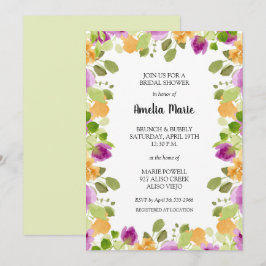 Elegant Paars Floral Vrijgezellenfeest Kaart