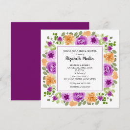 Elegant Paars Floral Vrijgezellenfeest Kaart