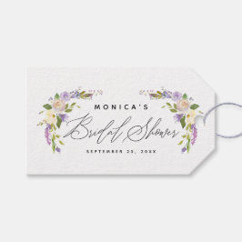 Elegant Paars Floral Vrijgezellenfeest Script Cadeaulabel