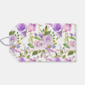 Elegant Paars Floral Vrijgezellenfeest Script Cadeaulabel (Achterkant Horizontaal)