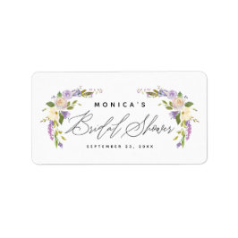 Elegant Paars Floral Vrijgezellenfeest Script Etiket