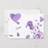 Elegant Paars Floral Weddenschap Hartelijk dank Bedankkaart (Achterkant)