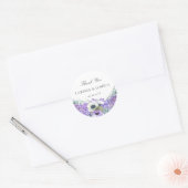 Elegant Paars Floral Wedding Favor Dank je wel Ronde Sticker (Envelop)
