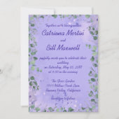 Elegant Paars Floral Wedding Invitation Kaart (Voorkant)