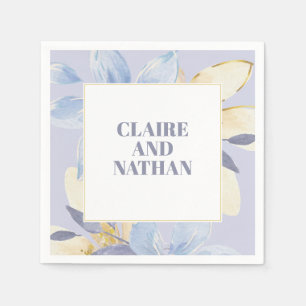 Elegant Paars Floral Wedding Napkins Servet