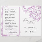 Elegant Paars Floral Wedding Programme (Voorkant)