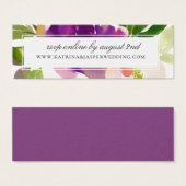 Elegant Paars Floral Wedding Website RSVP Mini Visitekaartjes (Voorkant /achterkant)