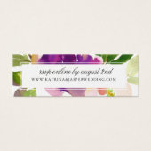 Elegant Paars Floral Wedding Website RSVP Mini Visitekaartjes (Voorkant)