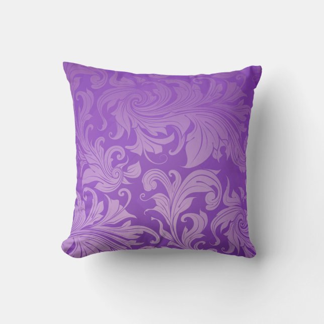 elegant, paars, , floreel, vouw, mooi kussen (Voorkant)