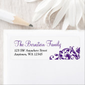 Elegant Paars Flourish Bat Mitzvah Etiket (Insitu)