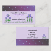 Elegant Paars Flower Business Design Visitekaartje (Voorkant / Achterkant)