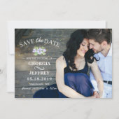 Elegant Paars Garden Wedding Save the Date Photo (Voorkant)