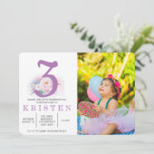 Elegant paars geboortedag kaart (Staand voorkant)