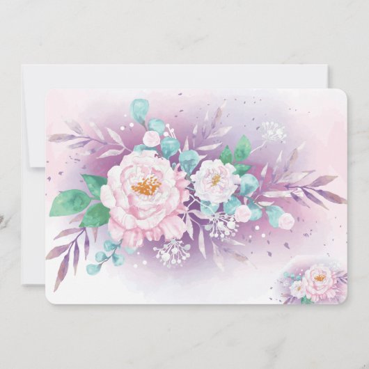 Elegant paars geboortedag kaart (Achterkant)