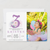 Elegant paars geboortedag kaart (Voorkant)