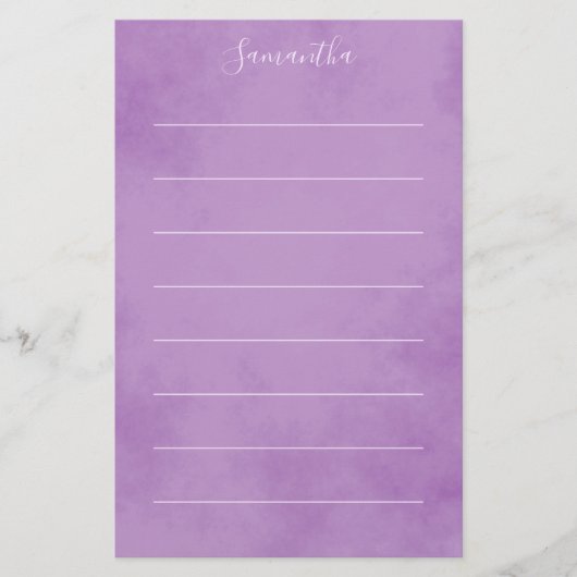 Elegant Paars gelinkt Briefpapier (Voorkant)