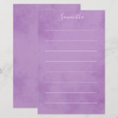 Elegant Paars gelinkt Briefpapier (Voorkant / Achterkant)