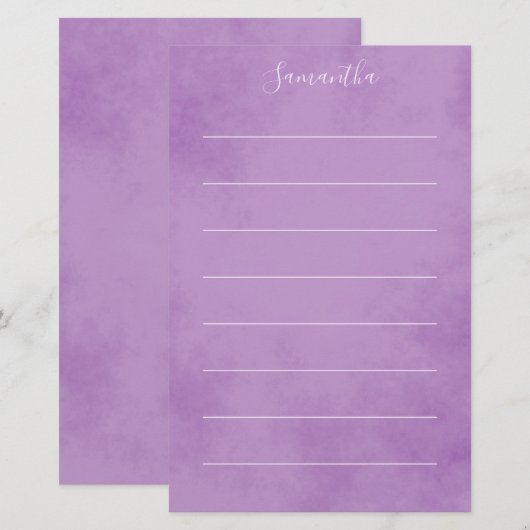 Elegant Paars gelinkt Briefpapier (Voorkant / Achterkant)