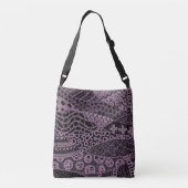 Elegant Paars Geometric Abstract Tribal Patroon Crossbody Tas (Achterkant)