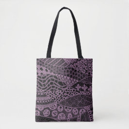 Elegant Paars Geometric Abstract Tribal Patroon Tote Bag