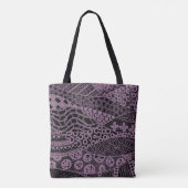 Elegant Paars Geometric Abstract Tribal Patroon Tote Bag (Achterkant)