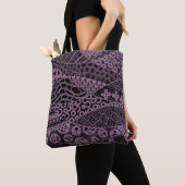 Elegant Paars Geometric Abstract Tribal Patroon Tote Bag (Dichtbij)