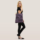 Elegant Paars Geometric Abstract Tribal Patroon Tote Bag (Op model)