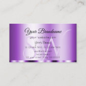 Elegant Paars Glamoureus met Initialen Stijlvol Visitekaartje (Achterkant)