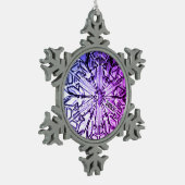 Elegant Paars Glas in lood Jaar Tin Sneeuwvlok Ornament (Links)