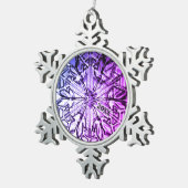 Elegant Paars Glas in lood Jaar Tin Sneeuwvlok Ornament (Rechts)